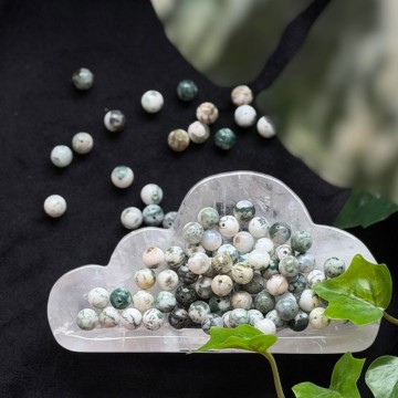 8mm Tre Agat & Mose Agat Krystallperler - 10stk