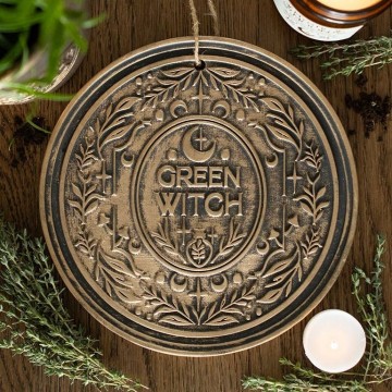 Green Witch Terracotta Veggdekor med Bronseeffekt