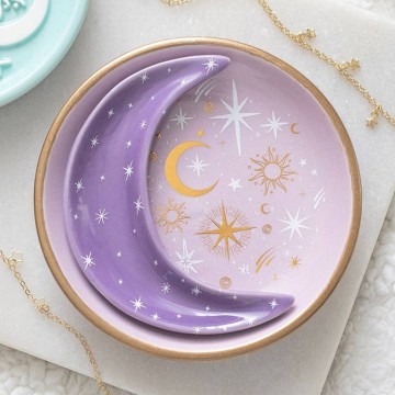 Pastel Skies - Lilla Smykkefat med Måne - 2 deler