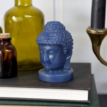 Blå Aventurin Buddha Hode