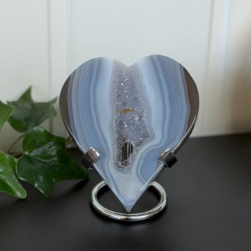 Mørk Drusy Agat Hjerte