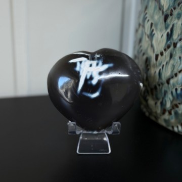 Stor Chunky Orca Agat Hjerte #5 (Spekkhoggersteinen)