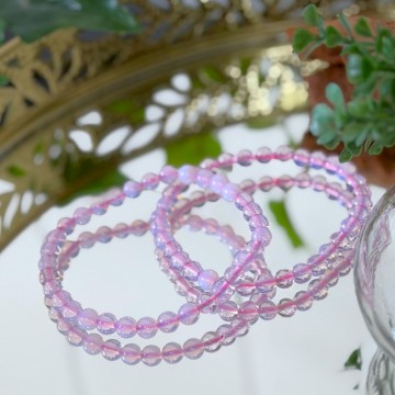 Rosa Opalitt Armbånd, 6mm