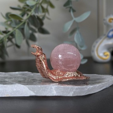 Enchanted Snegle Krystallkuleholder - Rose Bronze
