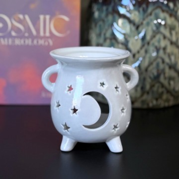 Moon Wax Melt & Oljebrenner - Hvit Keramikk