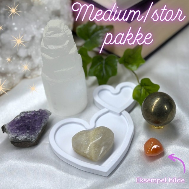 EKS2. Medium/stor pakke: Tårn, kule + holder, hjerte & 1-2 tromlet eller råstein